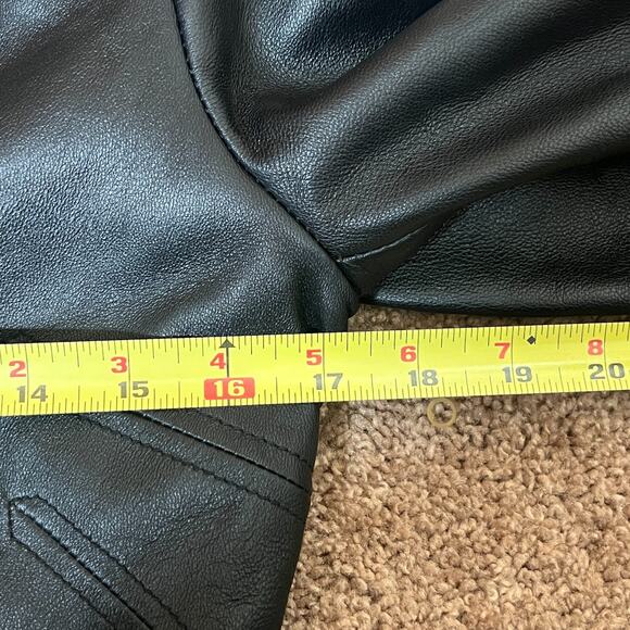 Vtg Y2K Cache Leather Jacket Black Buttery Soft Single Button Baddie Goth Grunge - Picture 9 of 11